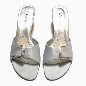 J.Renee' Silver w/ Clear Crystals Mule Size 8.5M